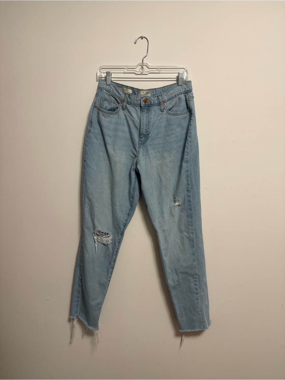 Light Blue Distressed Women's Jeans